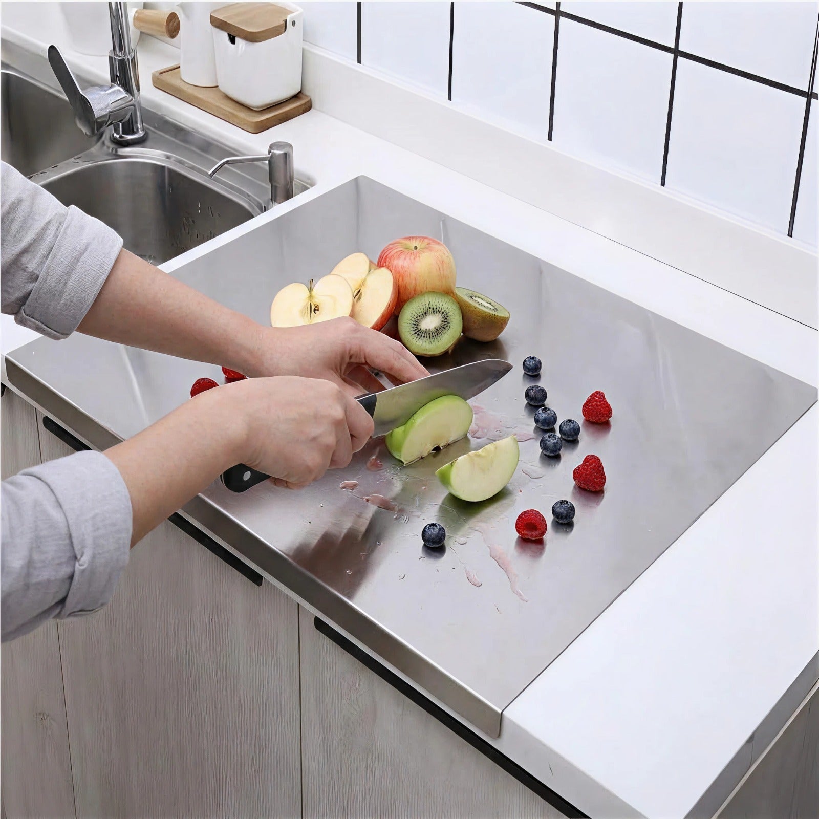 Stainless Steel Cutting Board with free Knife | Hygienic & Durable | Best in Pakistan