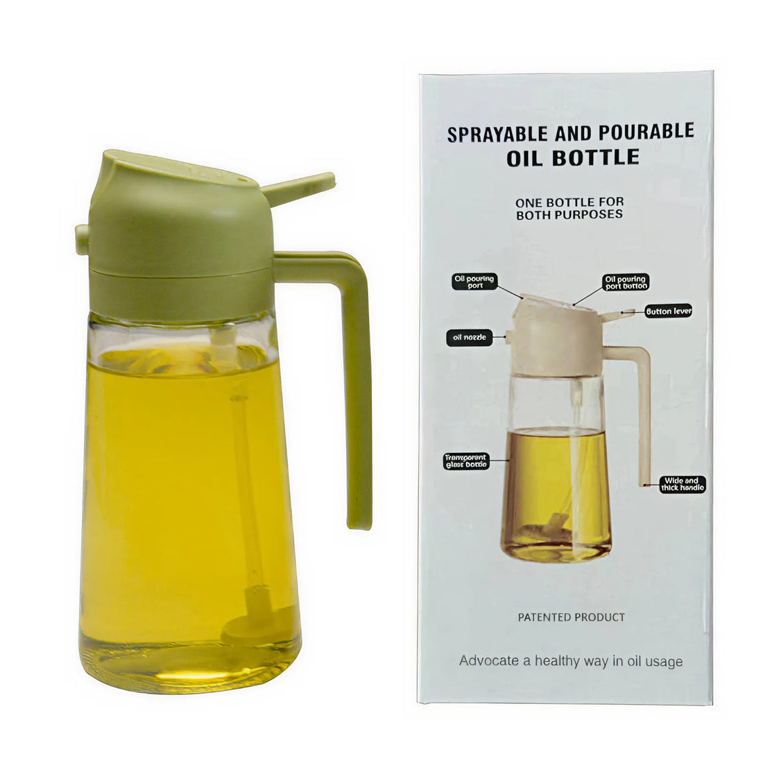 2-in-1 Cooking Oil Sprayer & Pour Bottle – Kitchen Oil Dispenser